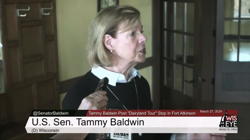 News Conference: Tammy Baldwin Post "Dairyland Tour" Stop in Fort Atkinson