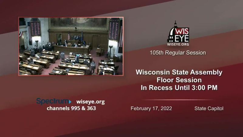 Wisconsin State Assembly Floor Session - WisconsinEye