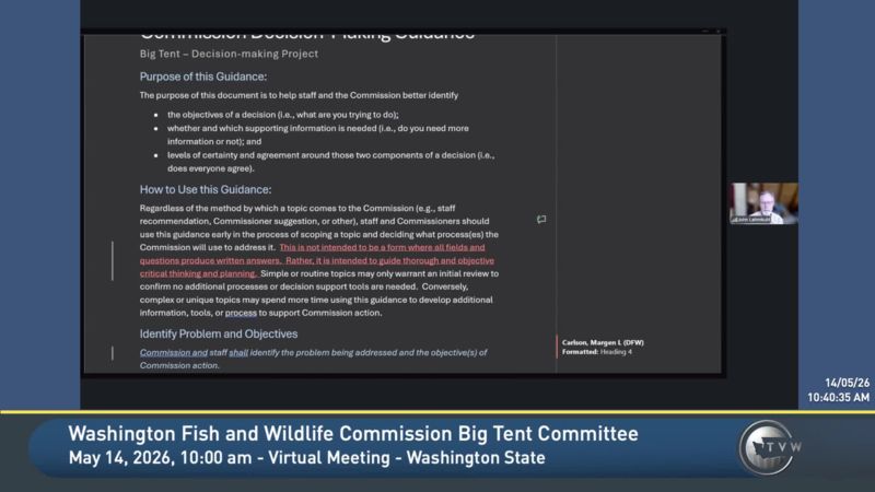 Washington Fish and Wildlife Commission Big Tent Committee