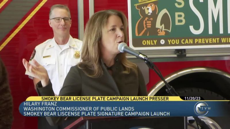 Smokey Bear License Plate Signature Campaign Launch - TVW