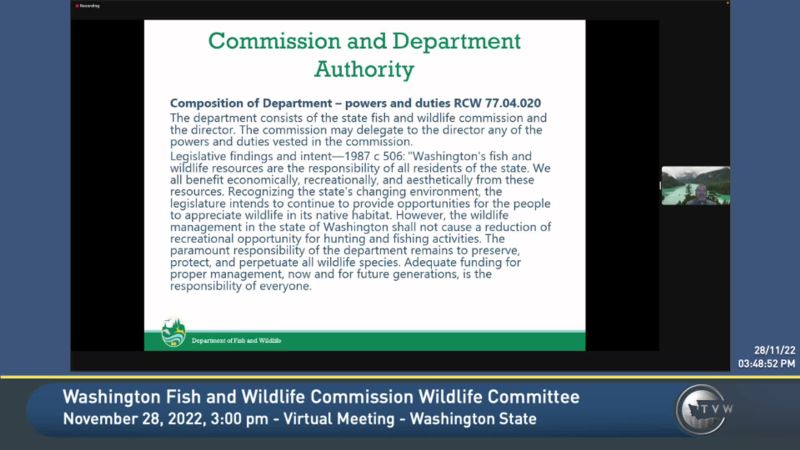 Washington Fish and Wildlife Commission Wildlife Committee