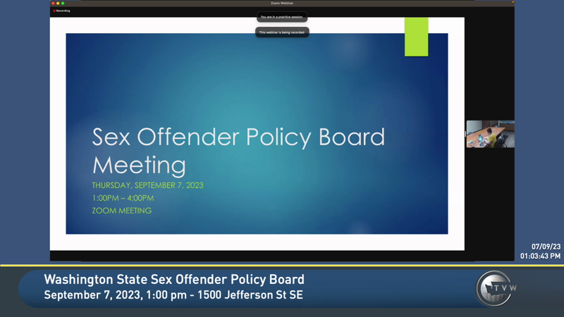 Washington State Sex Offender Policy Board Tvw