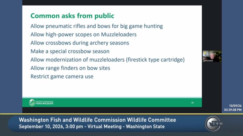 Washington Fish and Wildlife Commission Wildlife Committee